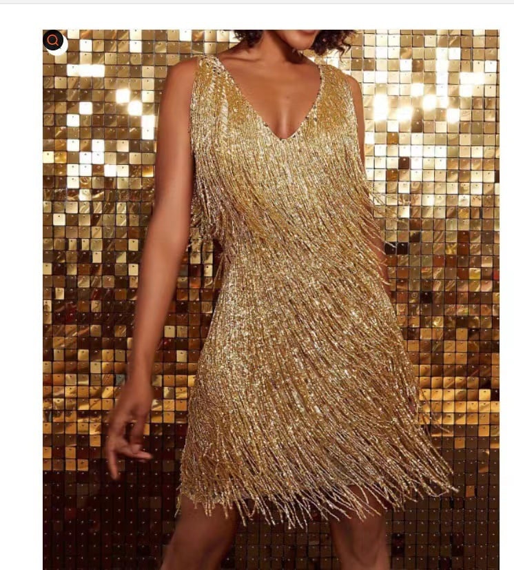 VESTIDO ELEGANTE CON FLECOS
