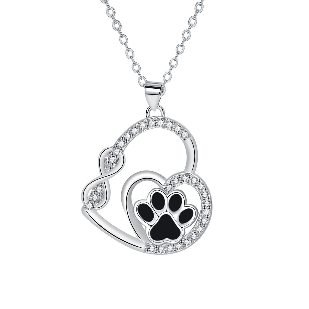 Collar con colgante en forma de doble huella de amor infinito