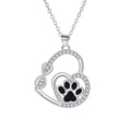 Collar con colgante en forma de doble huella de amor infinito