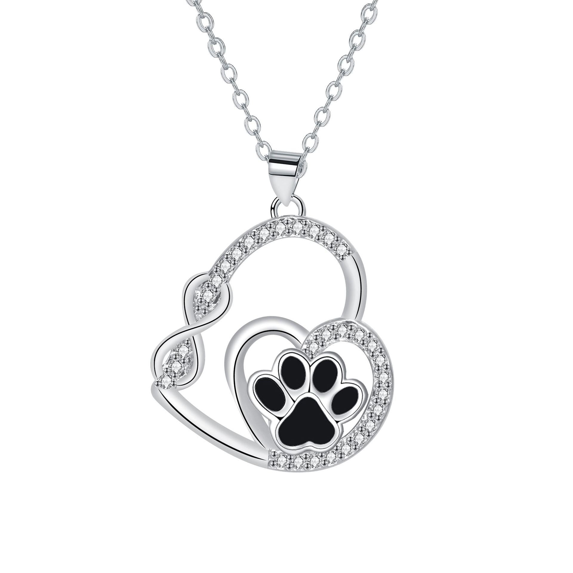 Collar con colgante en forma de doble huella de amor infinito