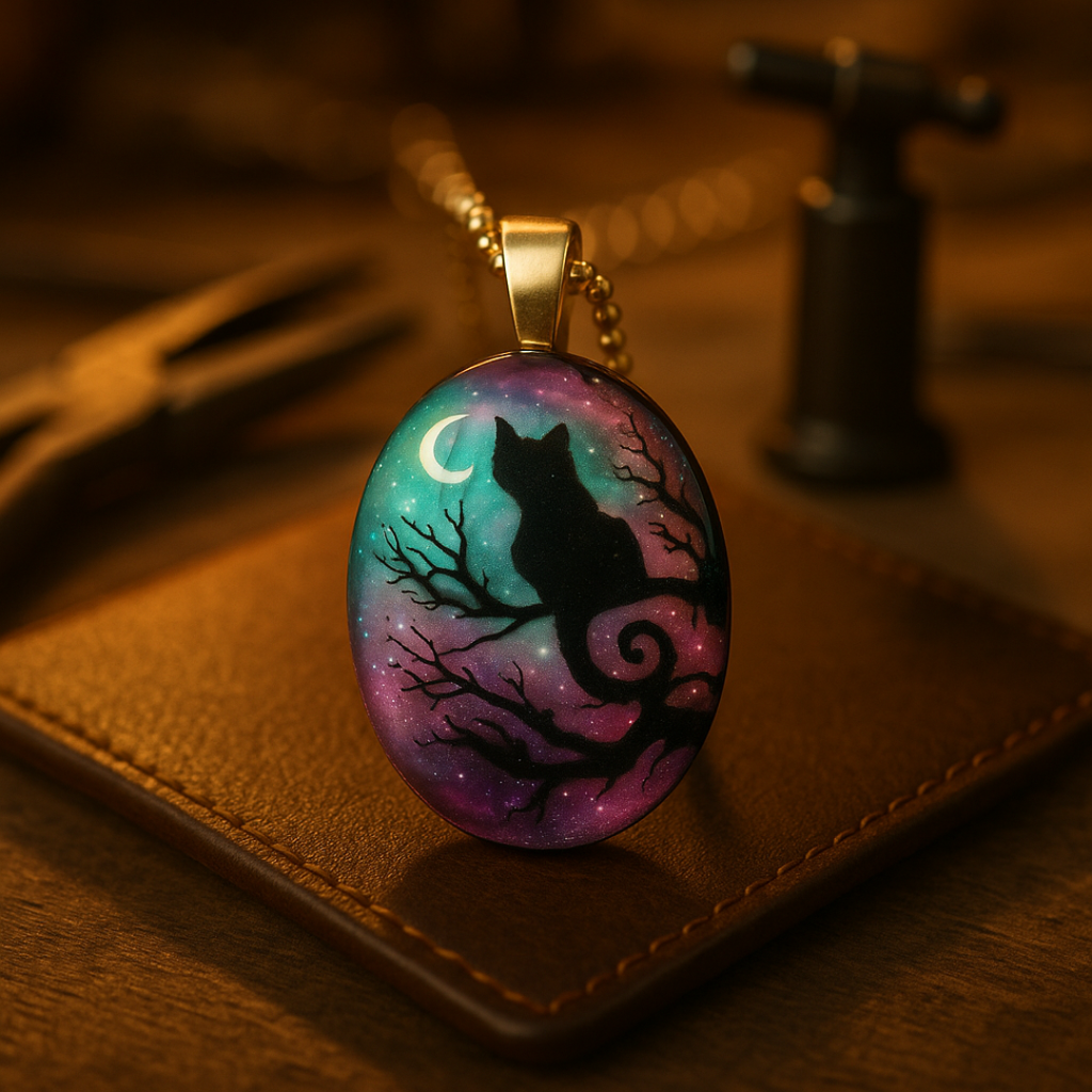 Collar con gato: La noche estrellada