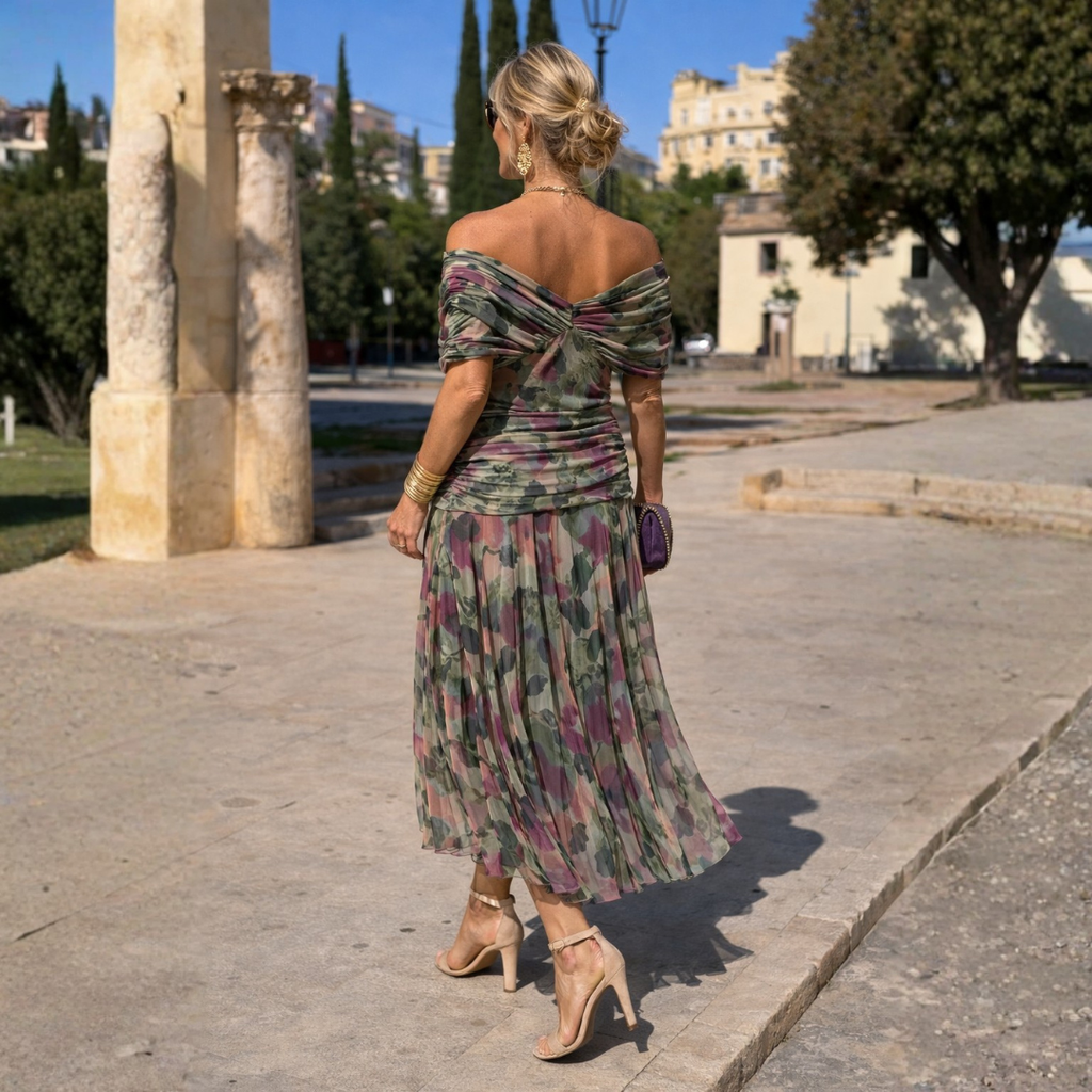 MARÍA | VESTIDO MAXI DE HOMBROS DESCUBIERTOS