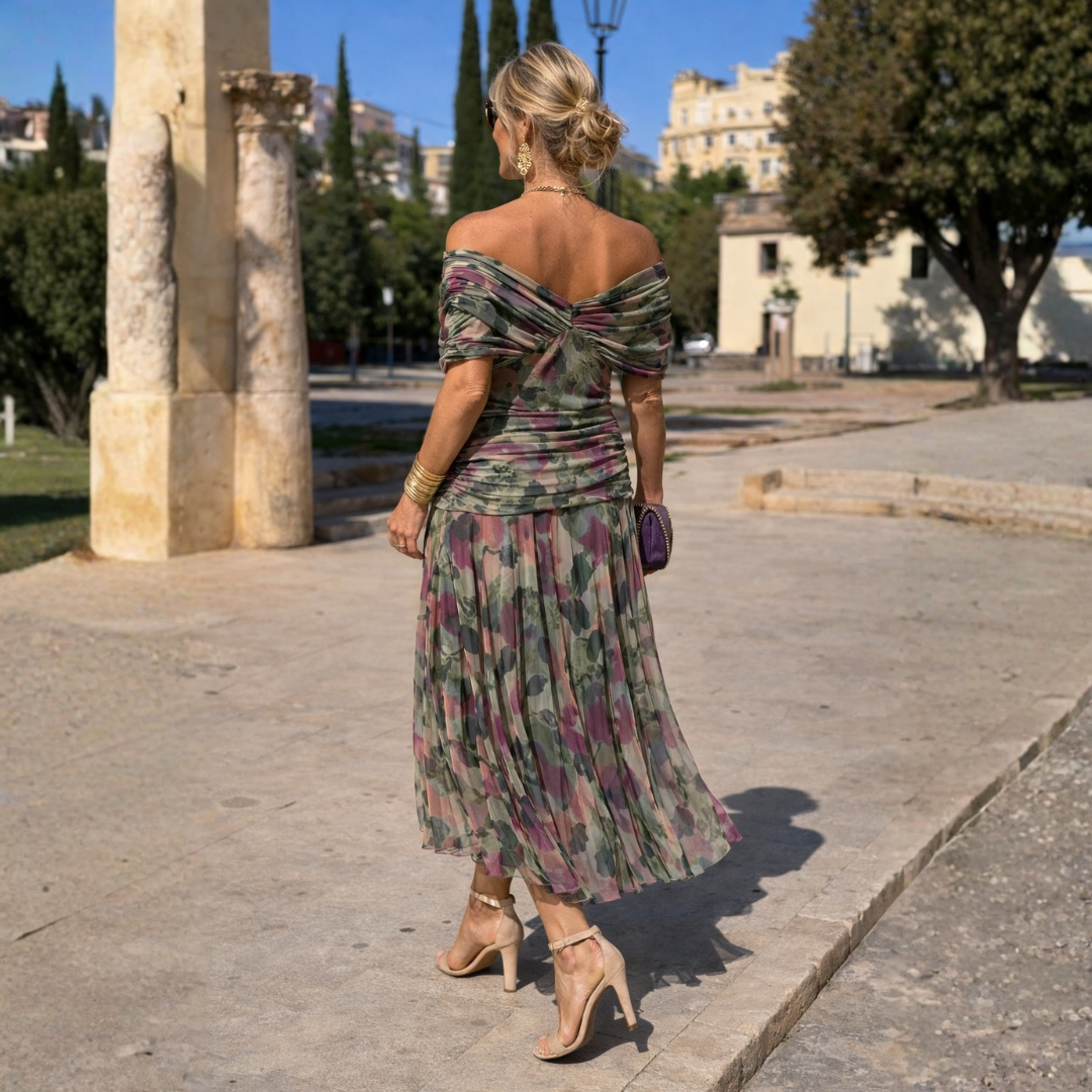 MARÍA | VESTIDO MAXI DE HOMBROS DESCUBIERTOS
