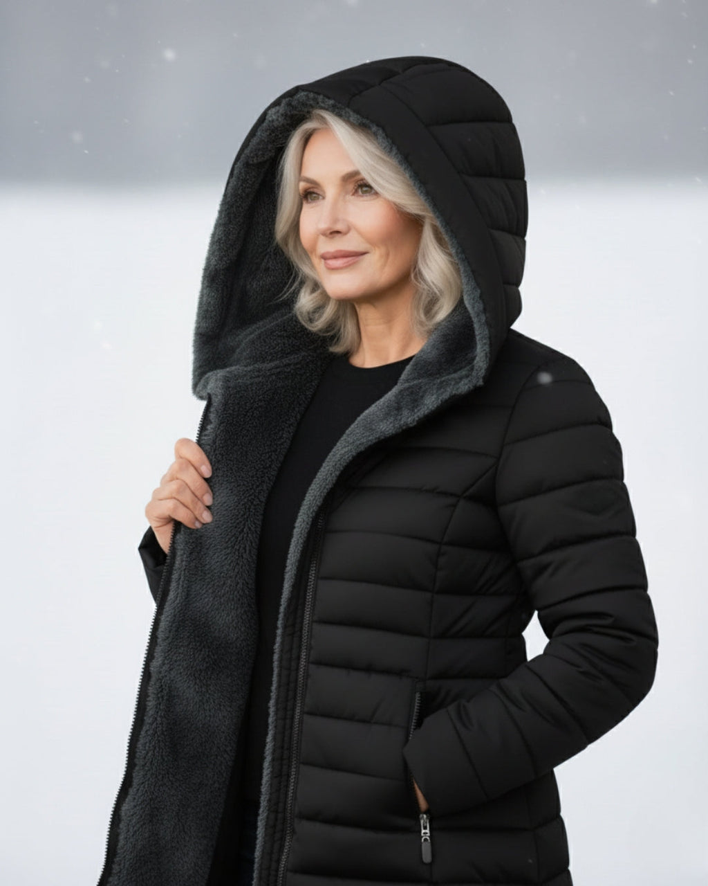 ABRIGO PUFFER FORRADO EN FORRO POLAR