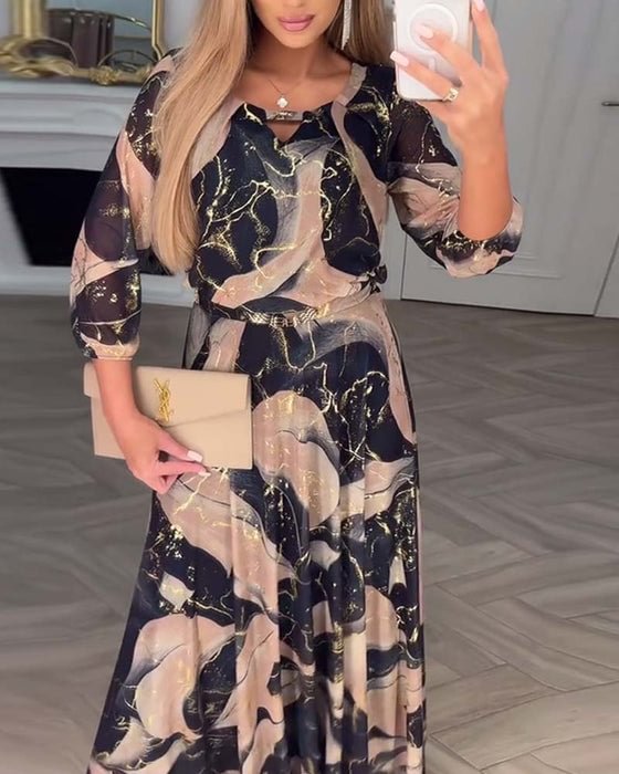VESTIDO DE CHIFÓN ESTAMPADO