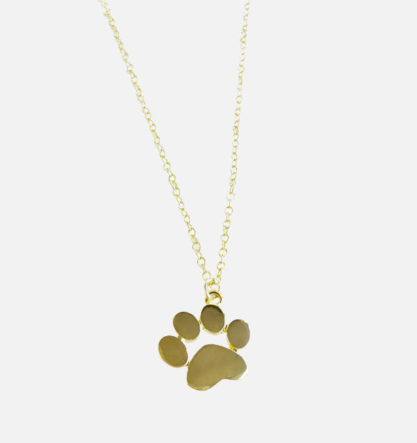 Collar dorado chapado con colgante en forma de pata
