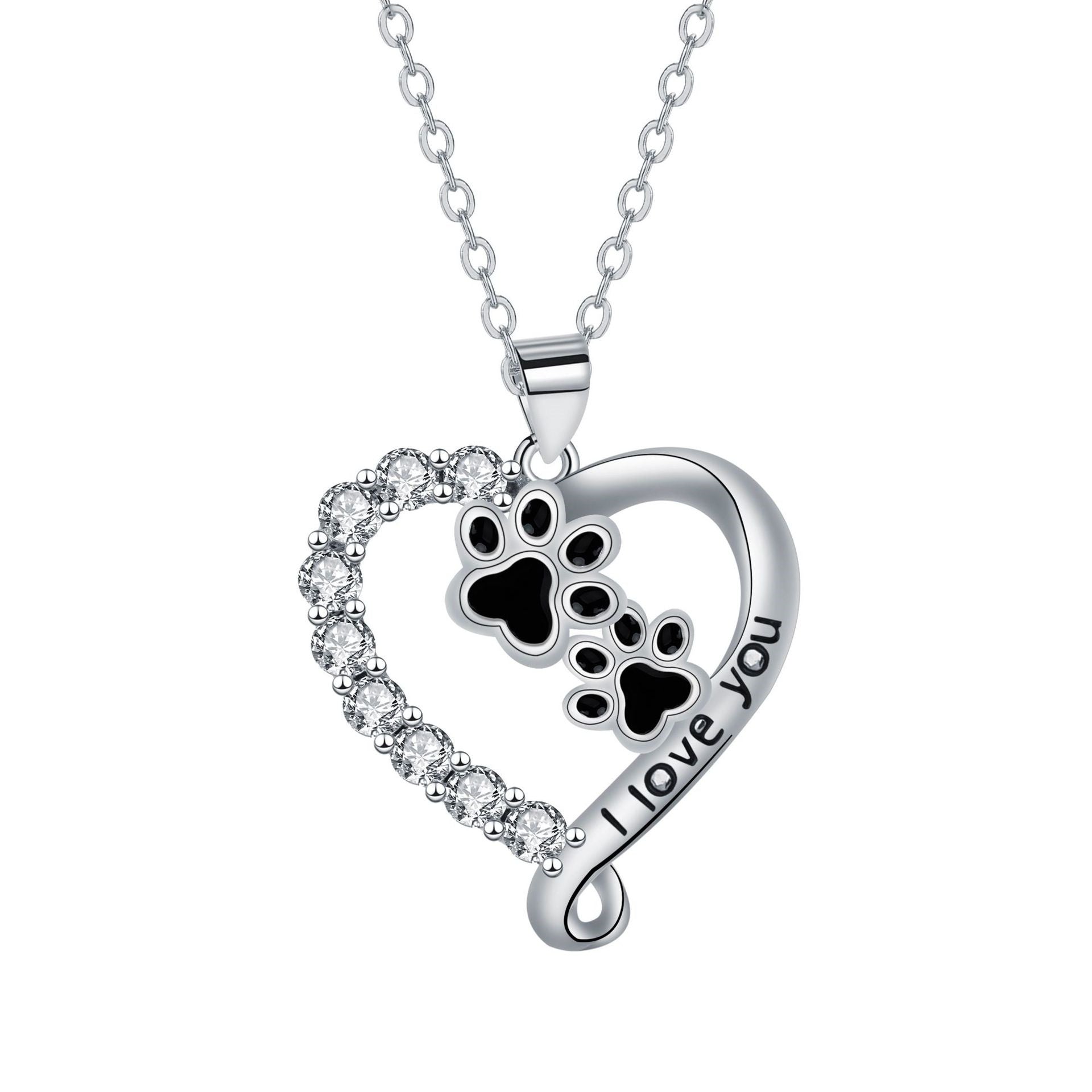 Collar con colgante en forma de corazón y pata