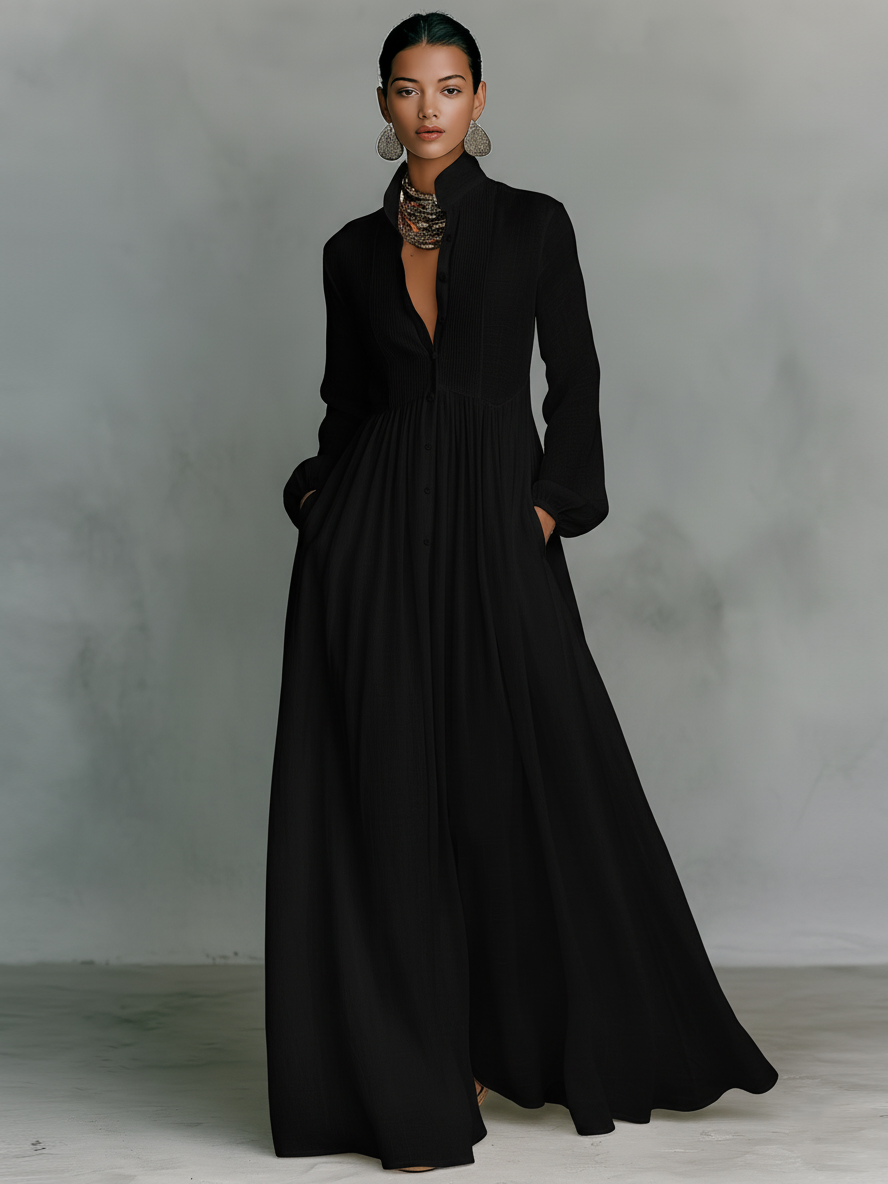 VESTIDO DE ALGODON, LINO Y PATCHWORK.