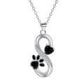 Collar con símbolo de infinito, corazones, huella de pata