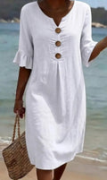 VESTIDO DE ALGODÓN Y LINO