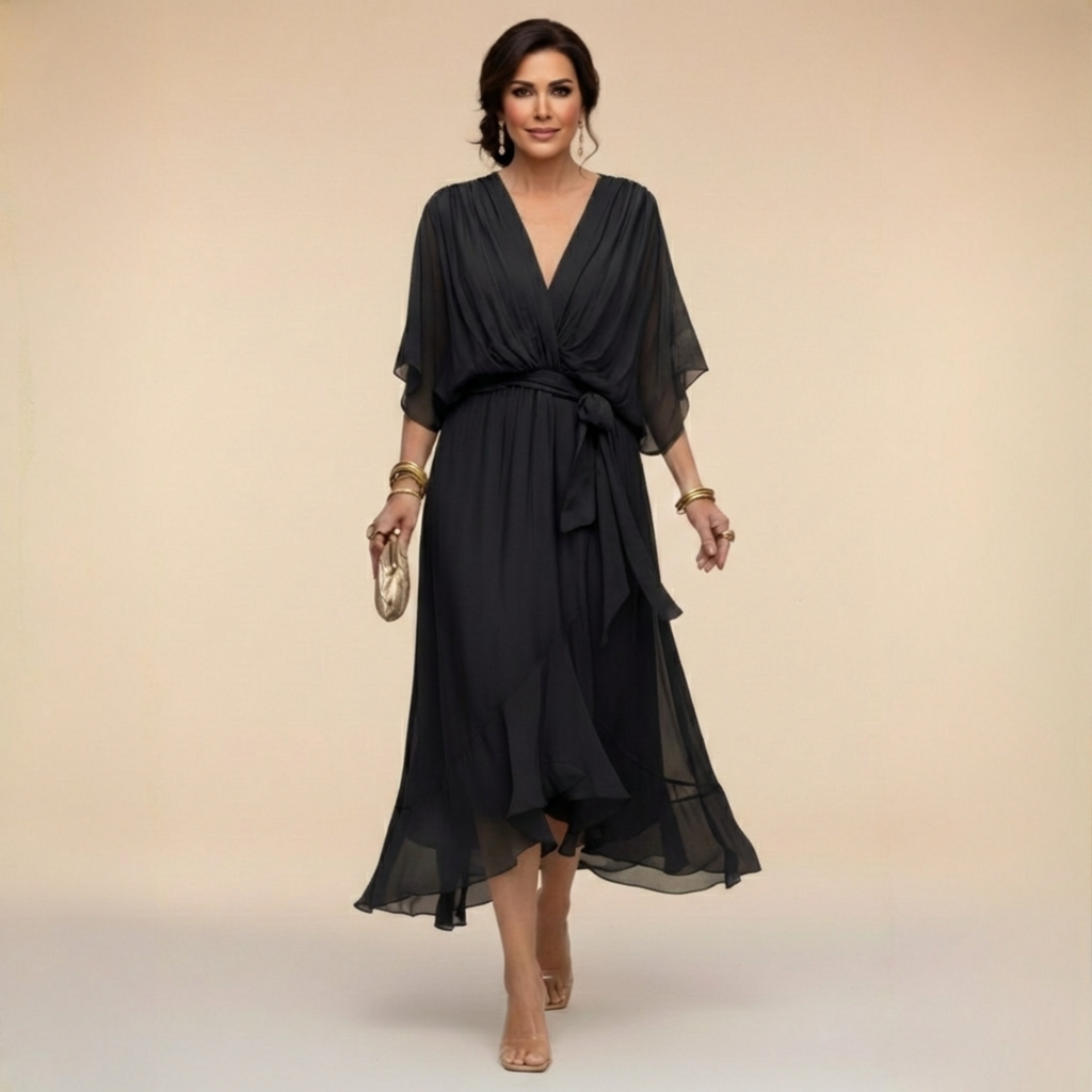 VESTIDO CON ESCOTE EN V