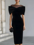 VESTIDO DE TERCIOPELO CON LAZO