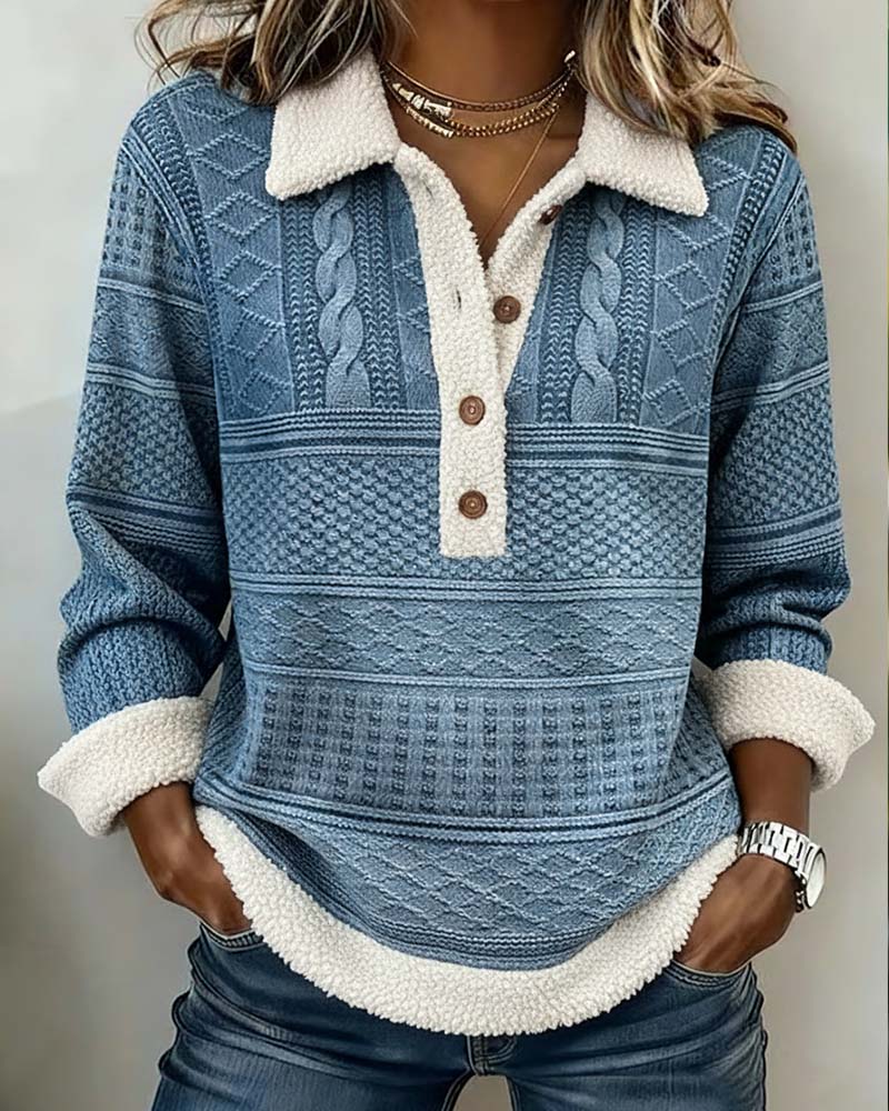 SUDADERA CON CUELLO PATCHWORK