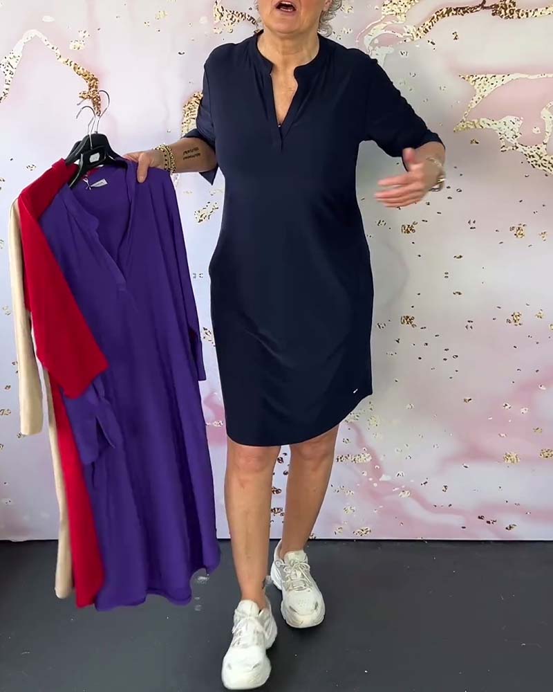 VESTIDO CON ESCOTE EN V