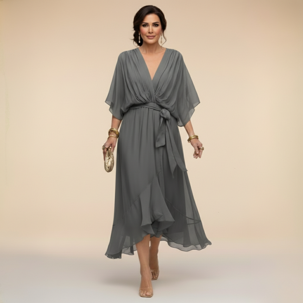 VESTIDO CON ESCOTE EN V