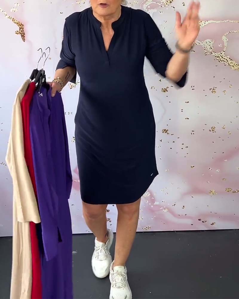 VESTIDO CON ESCOTE EN V