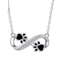 Collar Infinity con huella de pata y zirconias