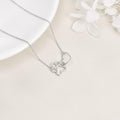 Collar con huella de pata en plata esterlina – Colgante con cristal en forma de corazón