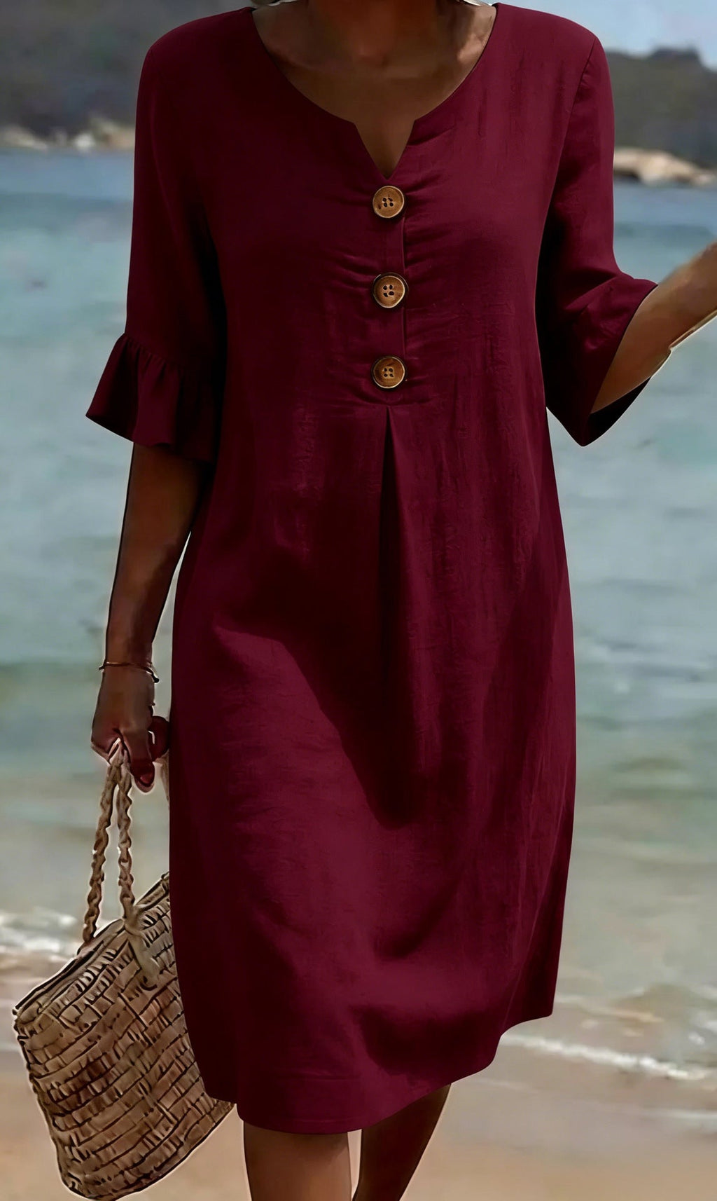 VESTIDO DE ALGODÓN Y LINO