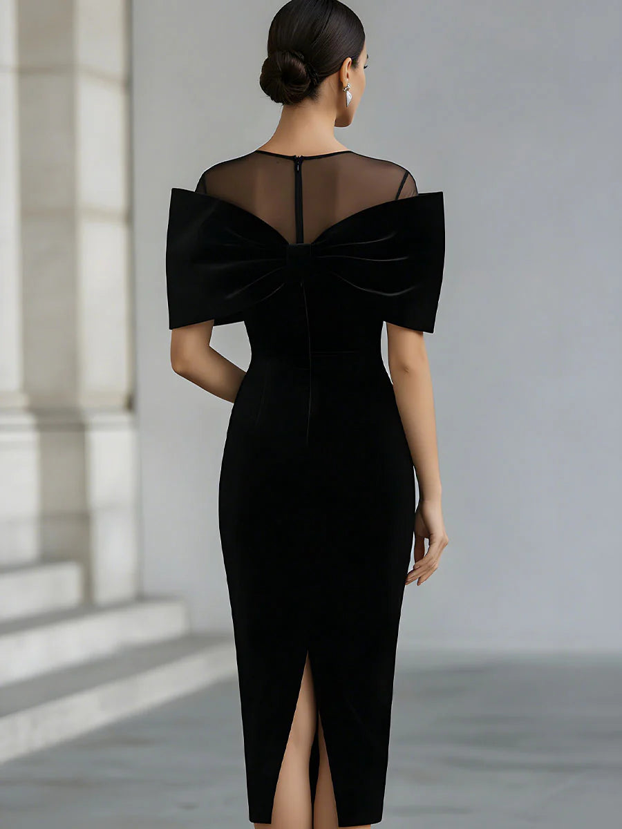 VESTIDO DE TERCIOPELO CON LAZO