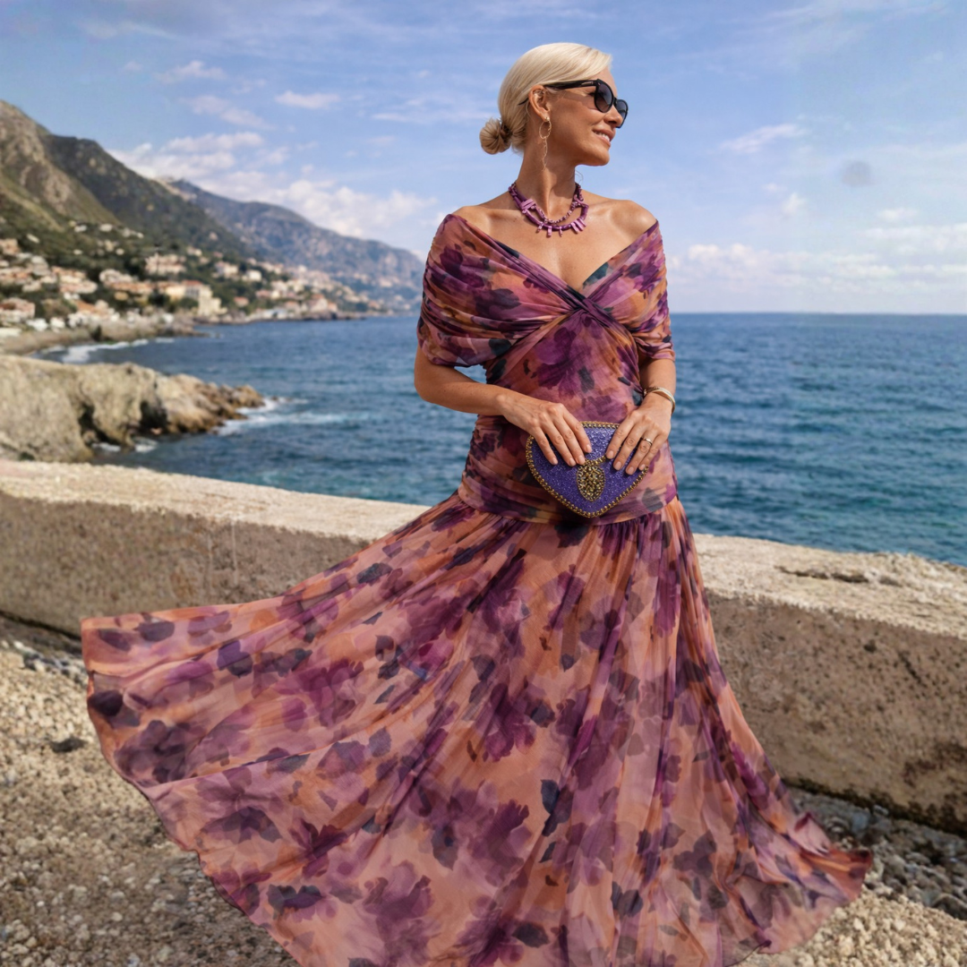 MARÍA | VESTIDO MAXI DE HOMBROS DESCUBIERTOS