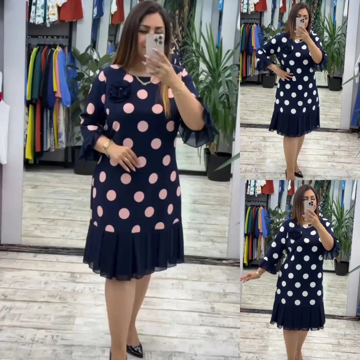VESTIDO PLISADO DE LUNARES