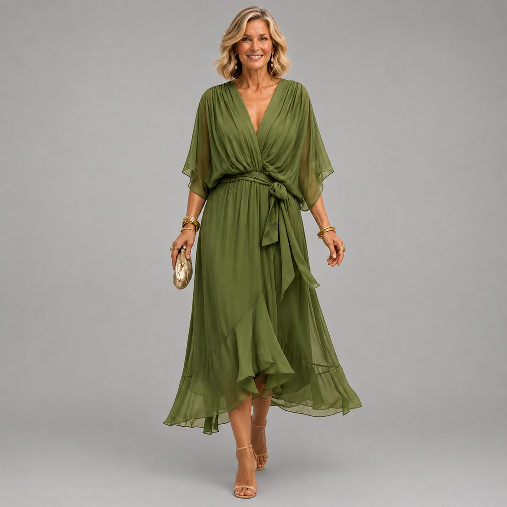 VESTIDO CON ESCOTE EN V