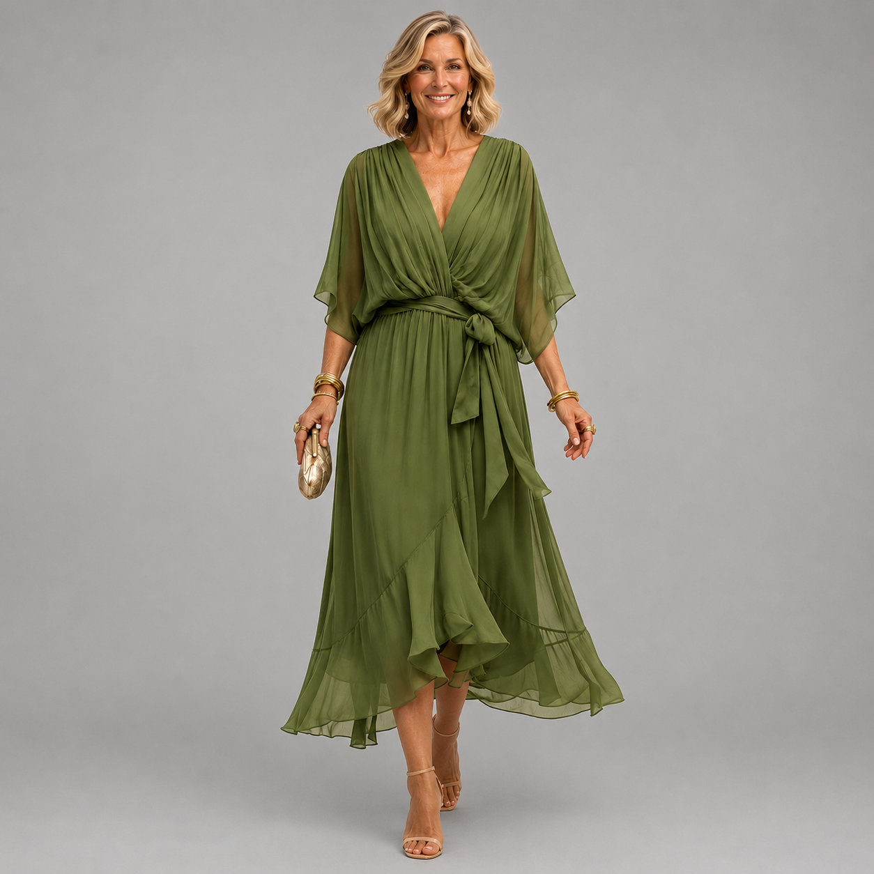 VESTIDO CON ESCOTE EN V