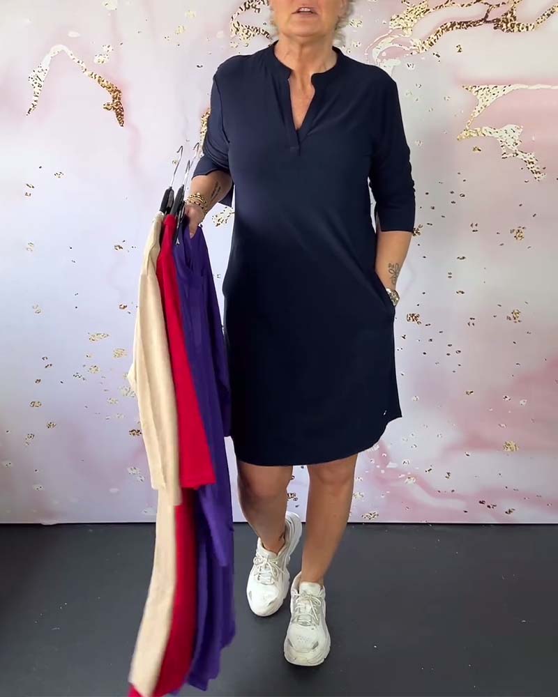 VESTIDO CON ESCOTE EN V