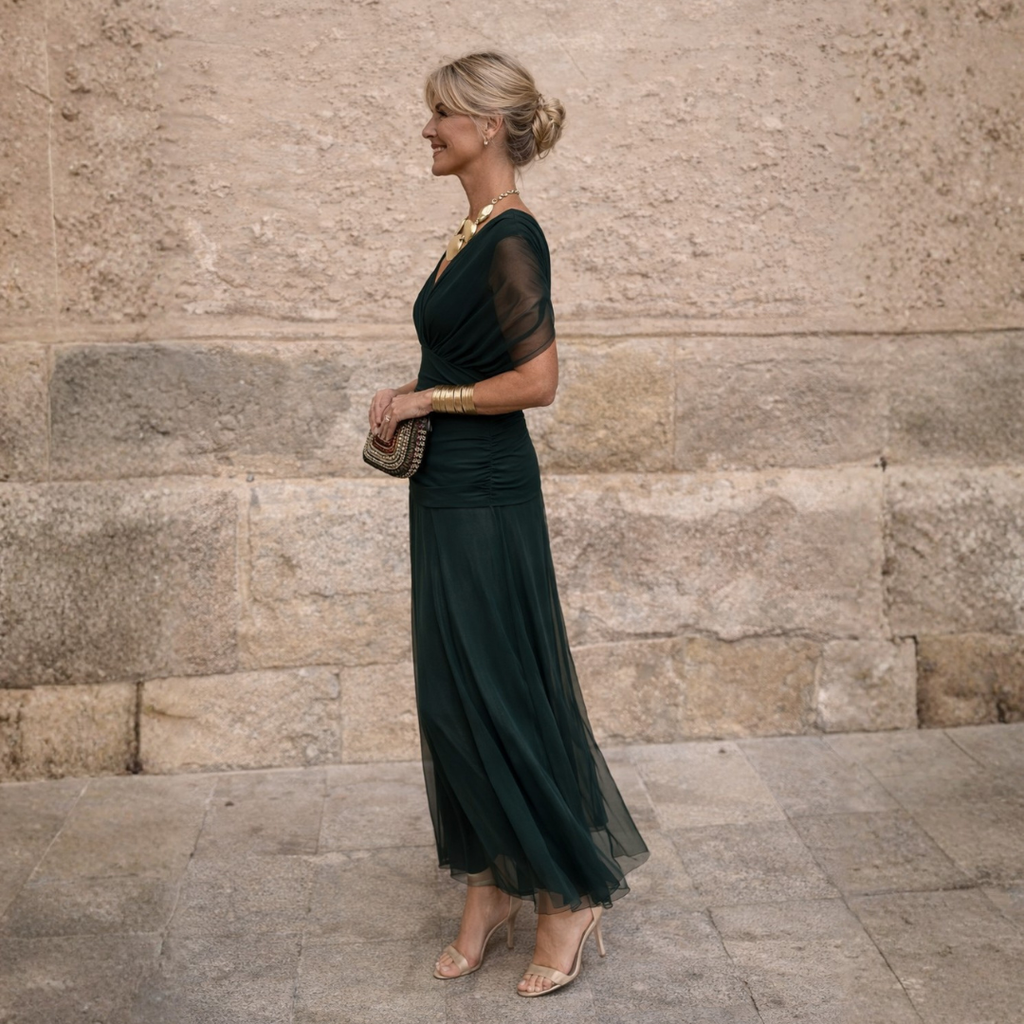 MARÍA | VESTIDO MAXI DE HOMBROS DESCUBIERTOS