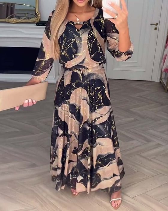 VESTIDO DE CHIFÓN ESTAMPADO