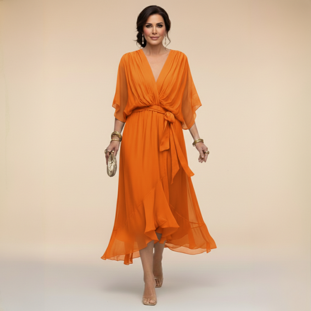 VESTIDO CON ESCOTE EN V