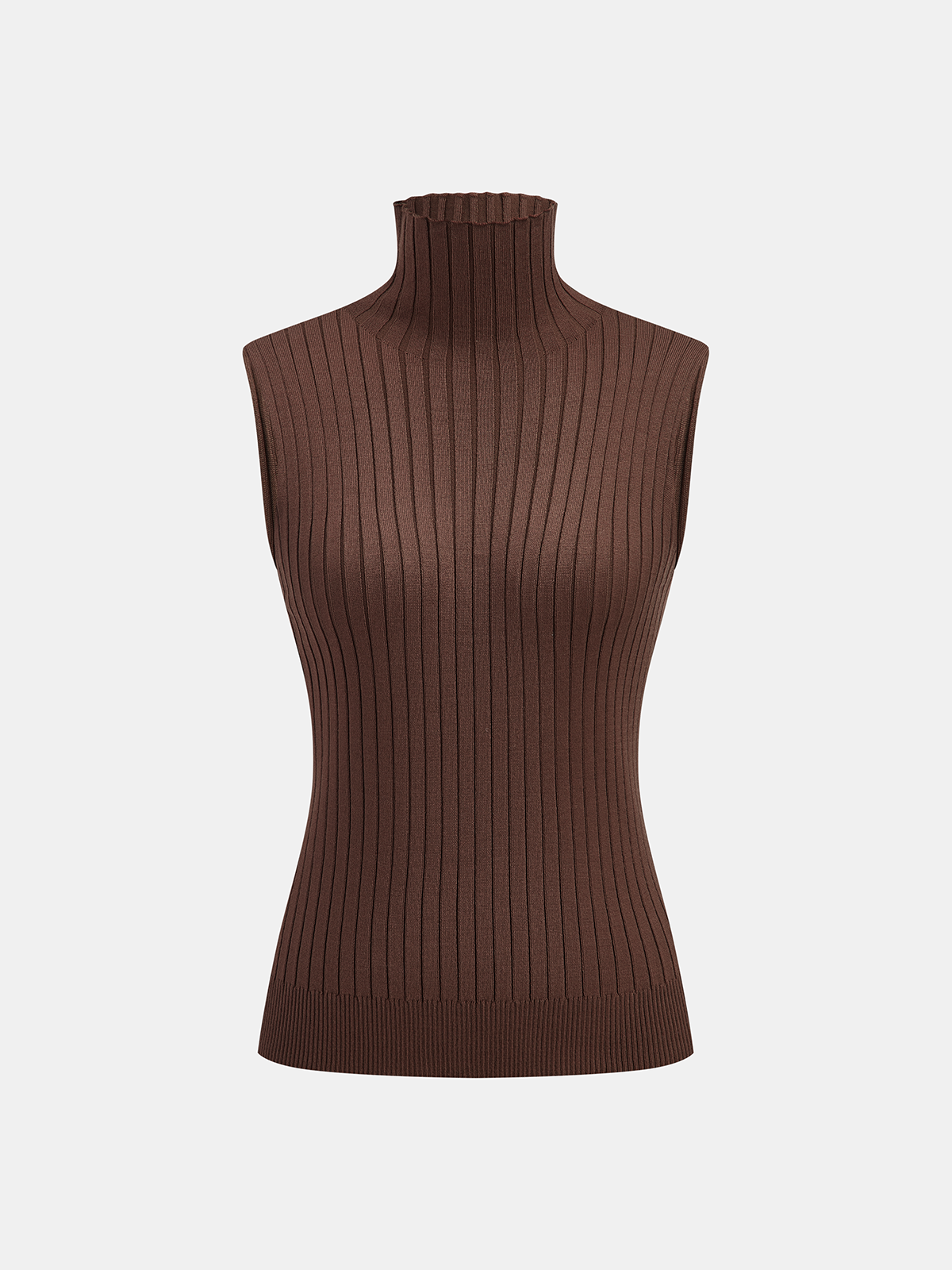 CONJUNTO DE TRES PIEZAS CON SUÉTER DE CUELLO ALTO DE PUNTO, CÁRDIGAN Y PANTALONES