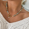Collar vintage de oro con piedras