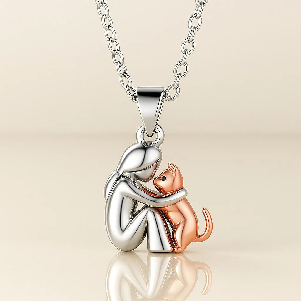 Collar con colgante Gato Abrazo