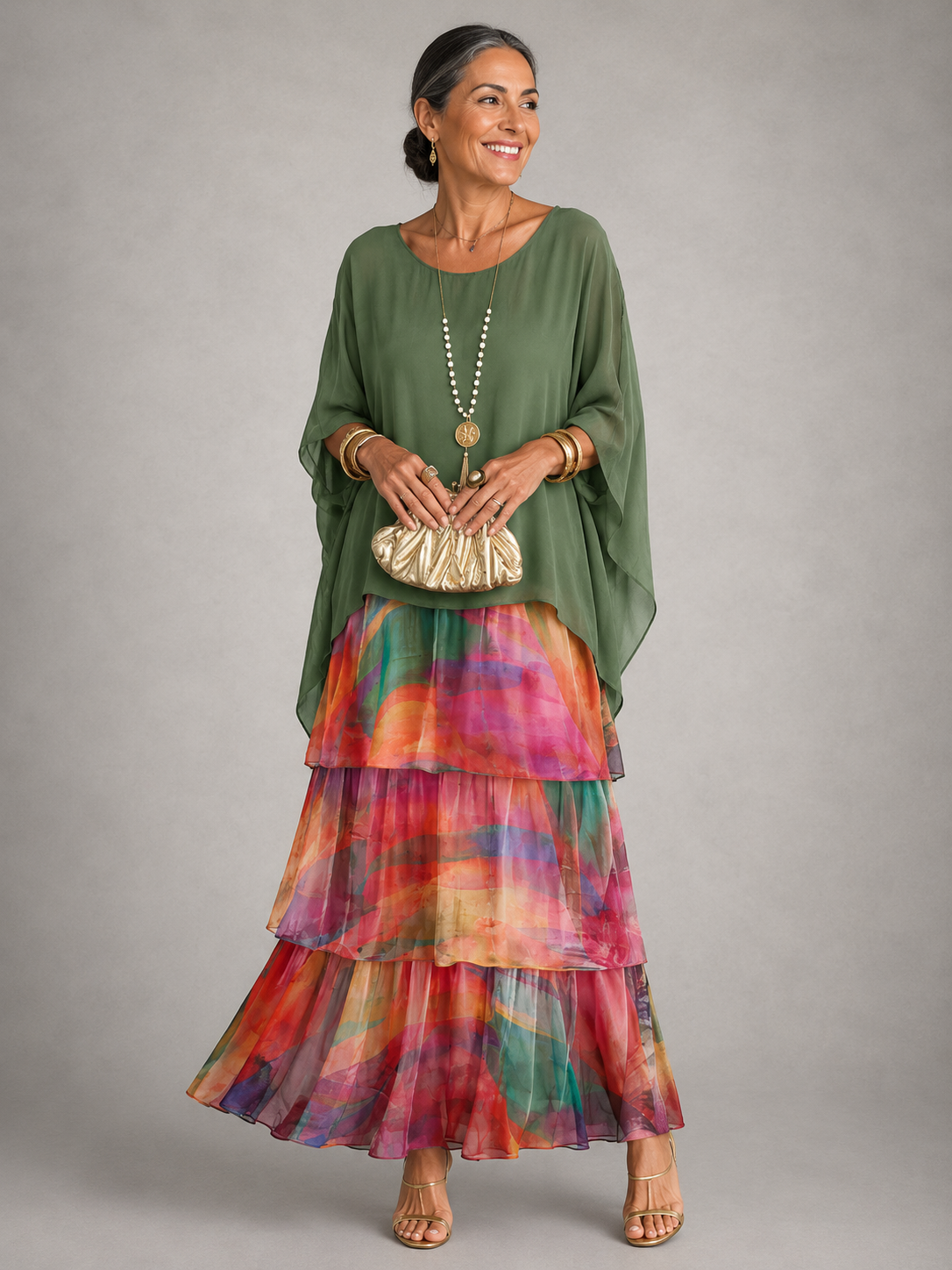 VESTIDO MAXI ELEGANTE Y FLUIDO