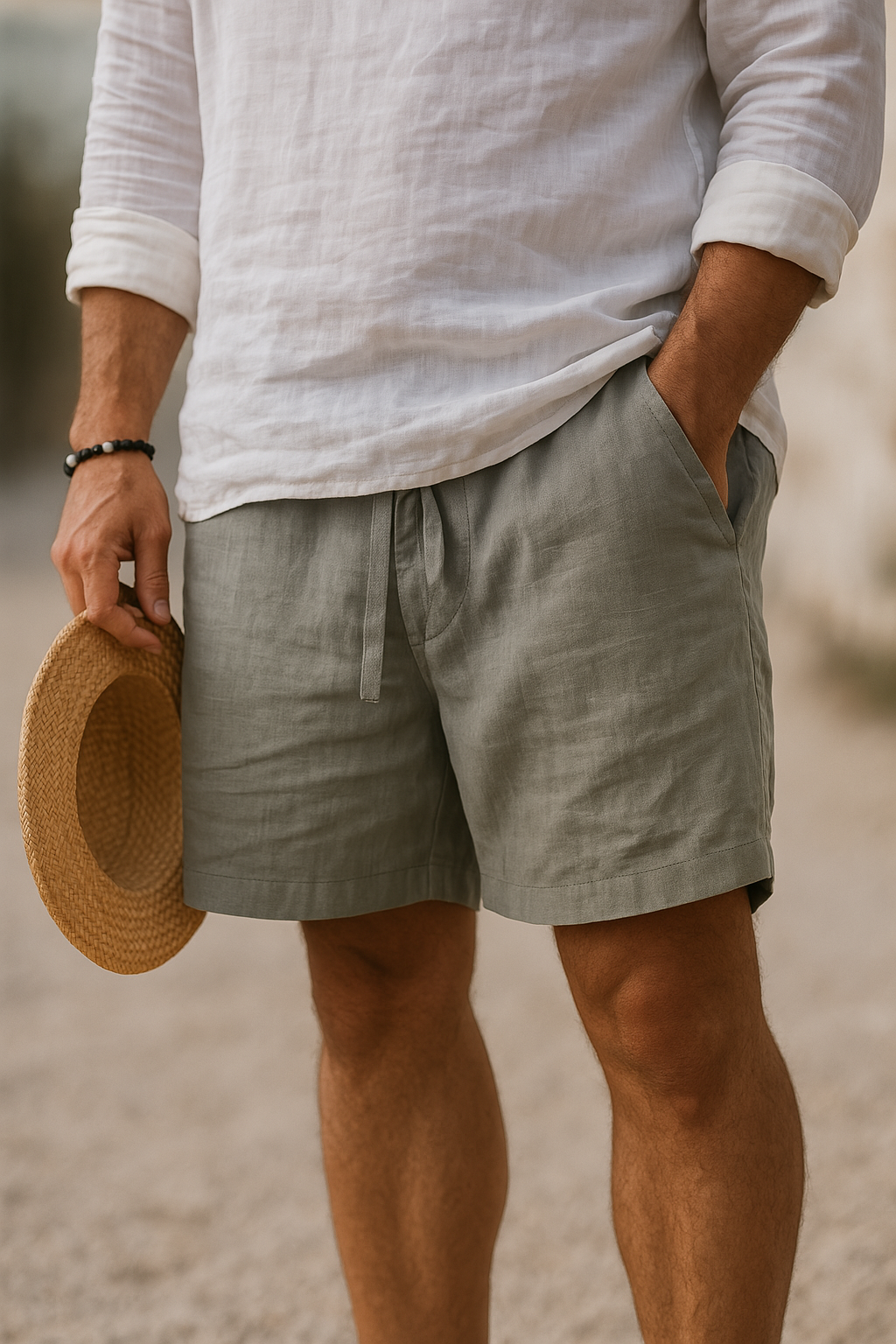 ARZEL | PANTALONES ELEGANTES DE LINO CON CINTURA ELASTICA