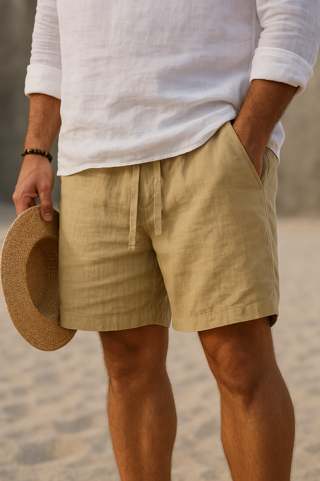 ARZEL | PANTALONES ELEGANTES DE LINO CON CINTURA ELASTICA