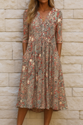 VESTIDO ESTAMPADO CON ESCOTE EN V