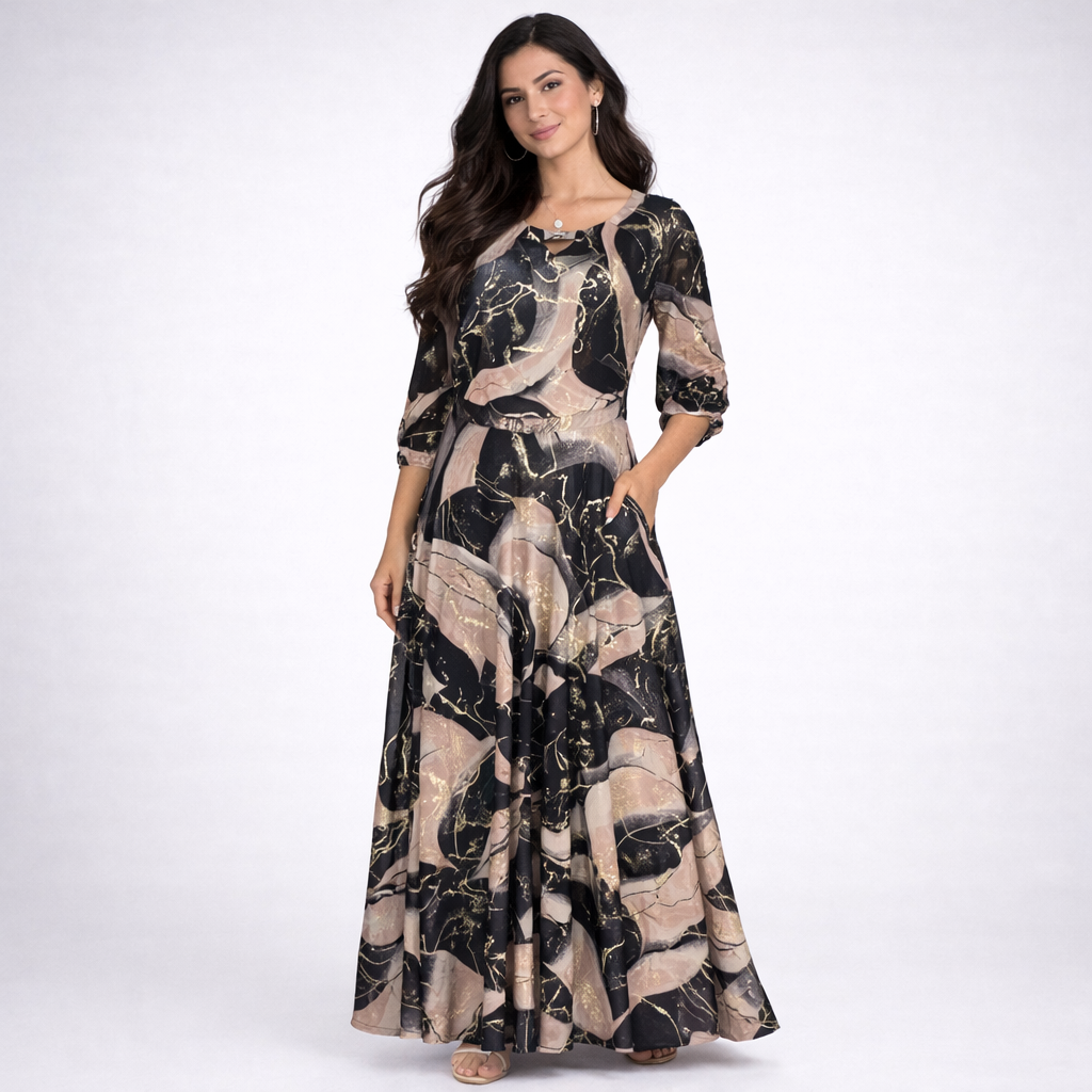 VESTIDO DE CHIFÓN ESTAMPADO