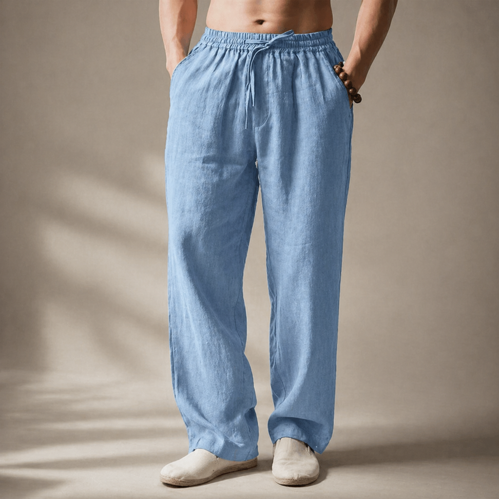 RENÉ | PANTALONES LARGOS DE ALGODÓN Y LINO