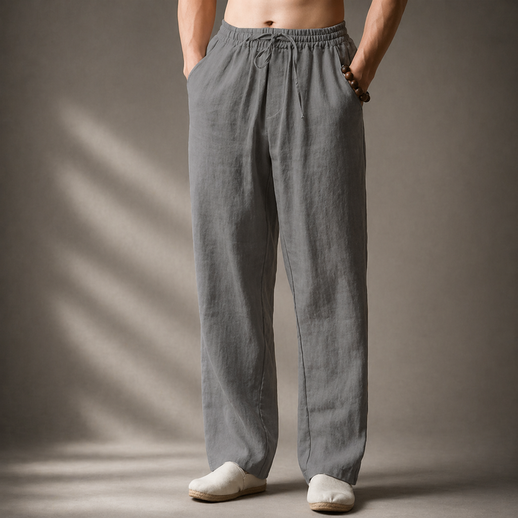 RENÉ | PANTALONES LARGOS DE ALGODÓN Y LINO