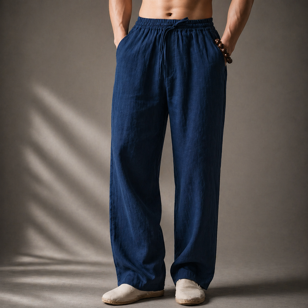 RENÉ | PANTALONES LARGOS DE ALGODÓN Y LINO