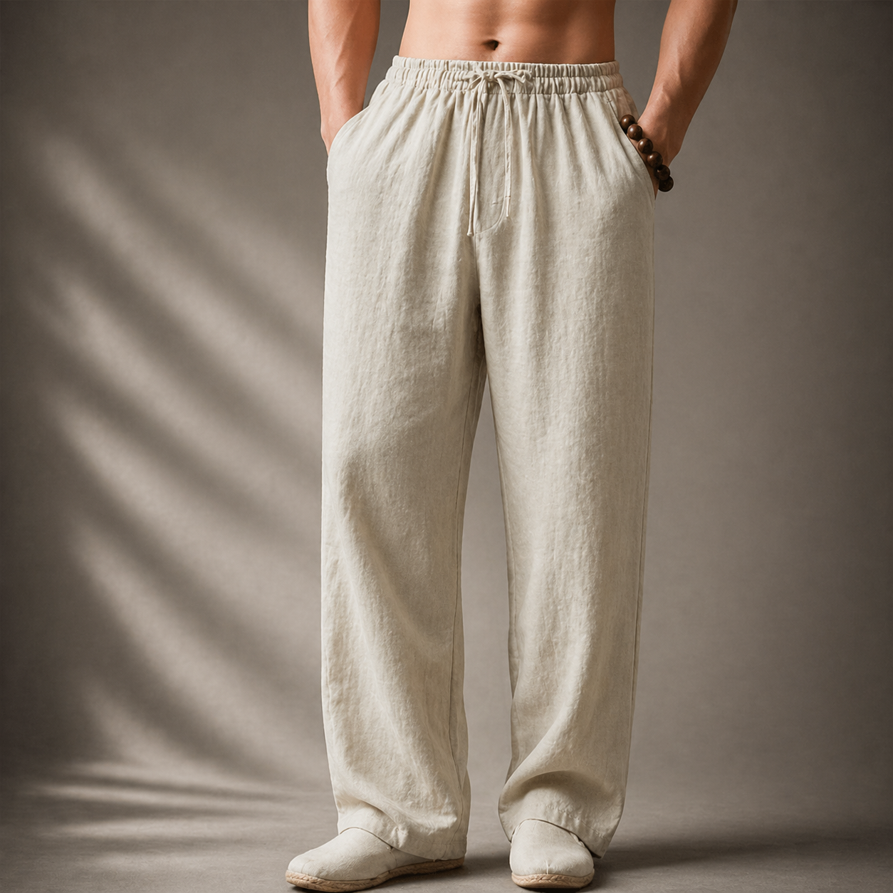 RENÉ | PANTALONES LARGOS DE ALGODÓN Y LINO