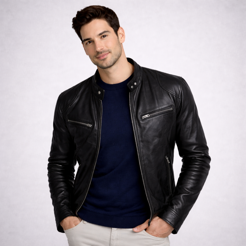CHAQUETA DE CUERO PARA HOMBRE