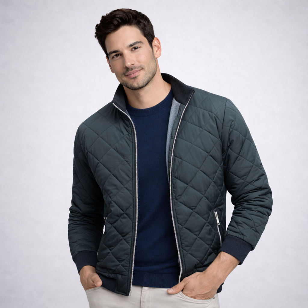 CHAQUETA DE FORRO POLAR A ROMBOS