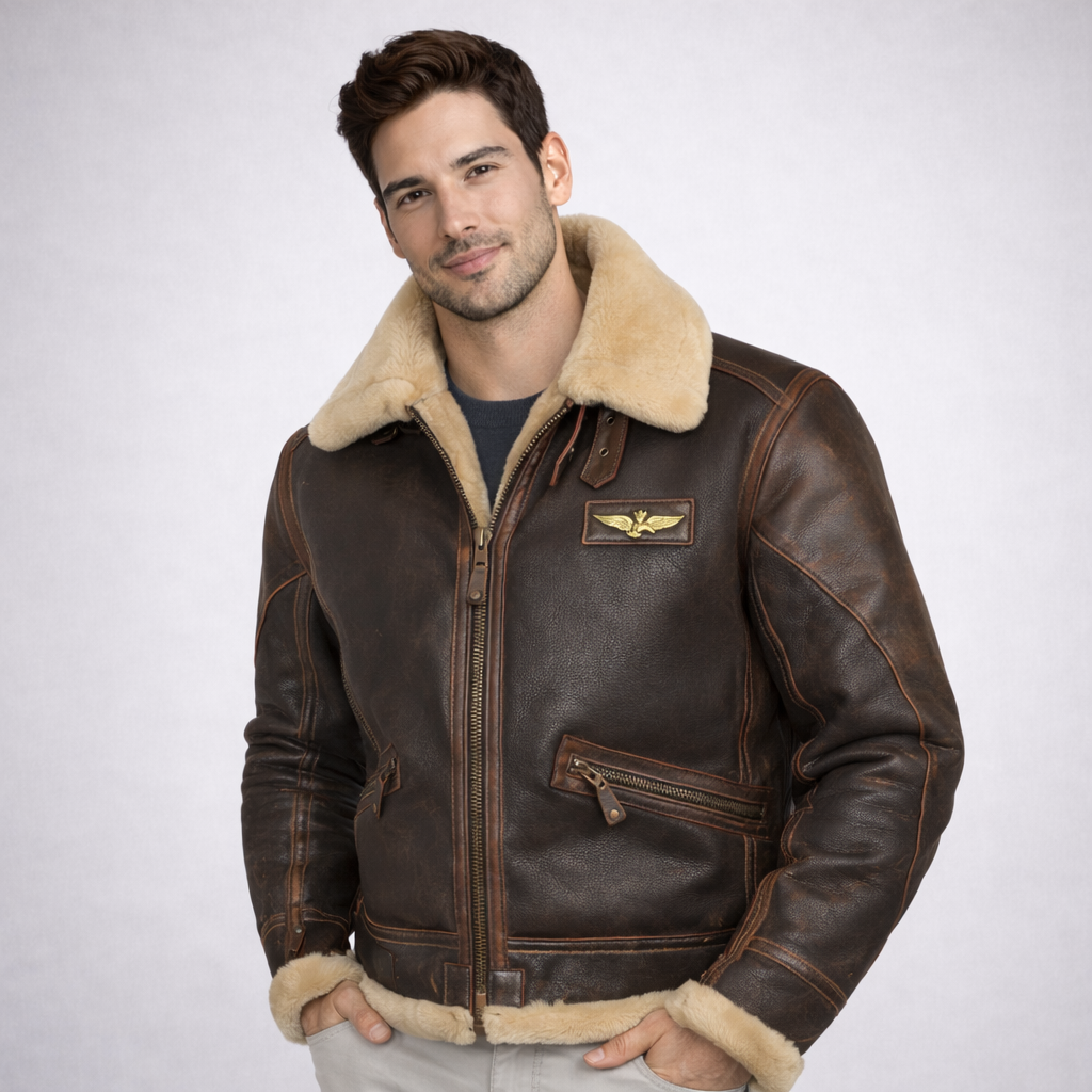 CHAQUETA CLÁSICA DE AVIADOR