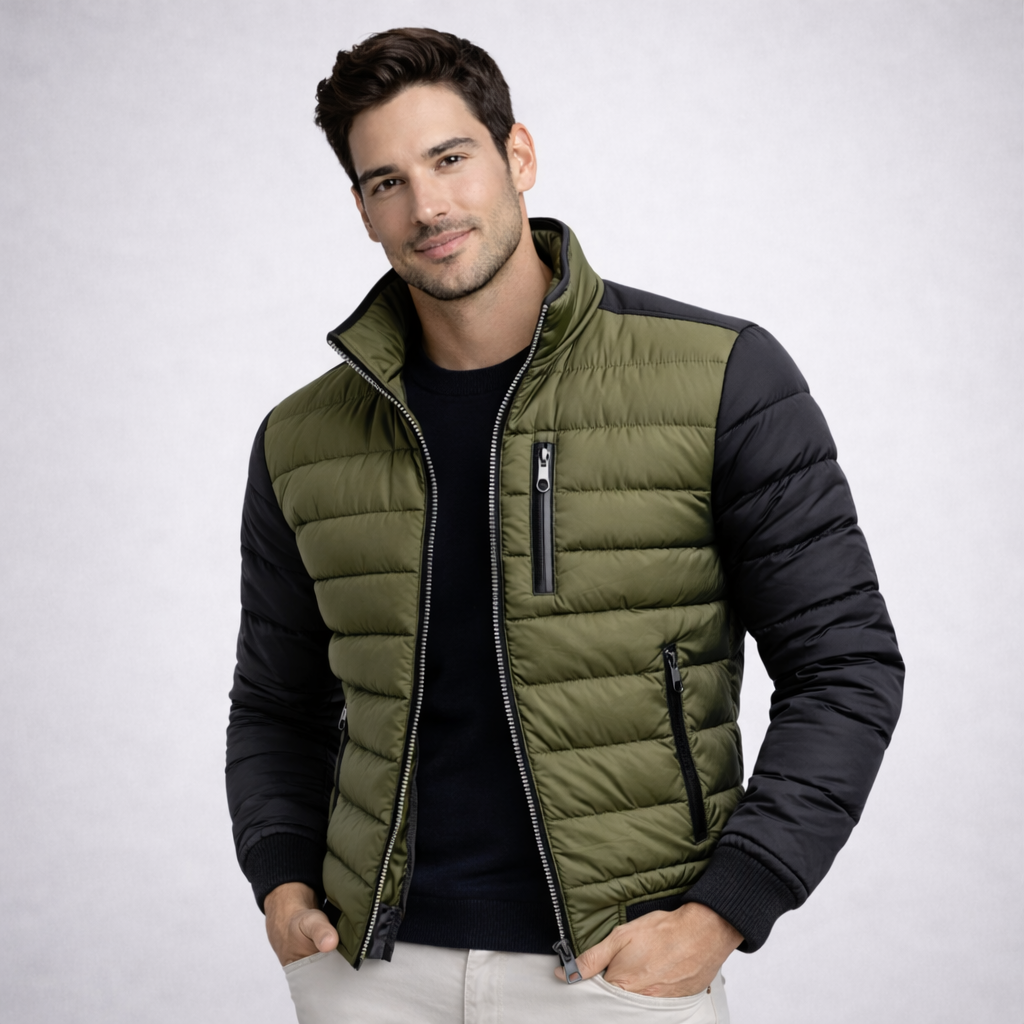 CHAQUETA ACOLCHADA CON CREMALLERA, CORTE MODERNO