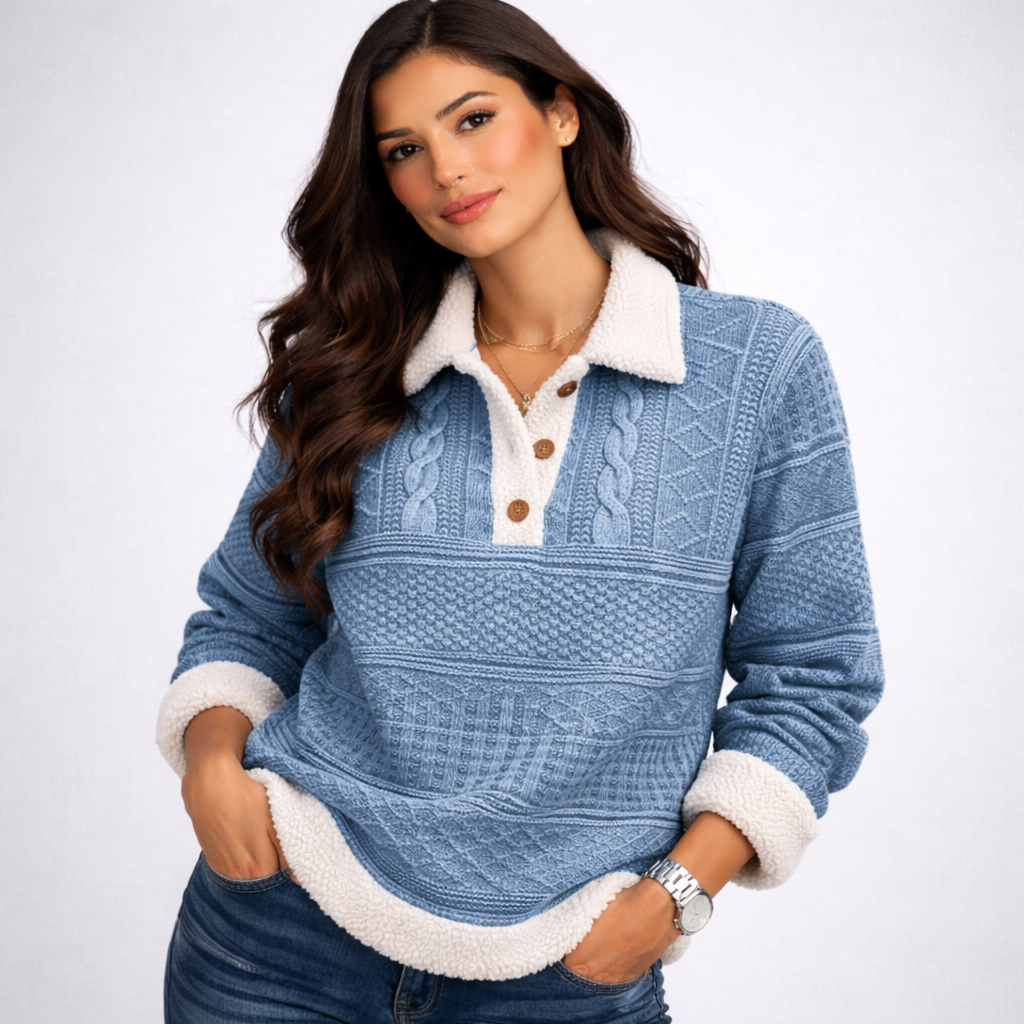 SUDADERA CON CUELLO PATCHWORK