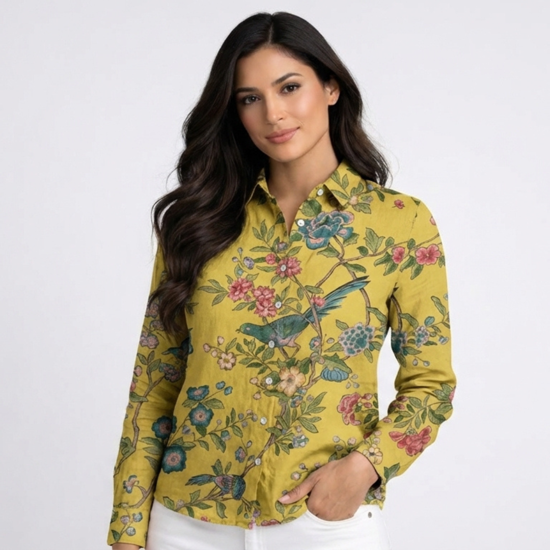 CAMISA DE LINO ESTAMPADA